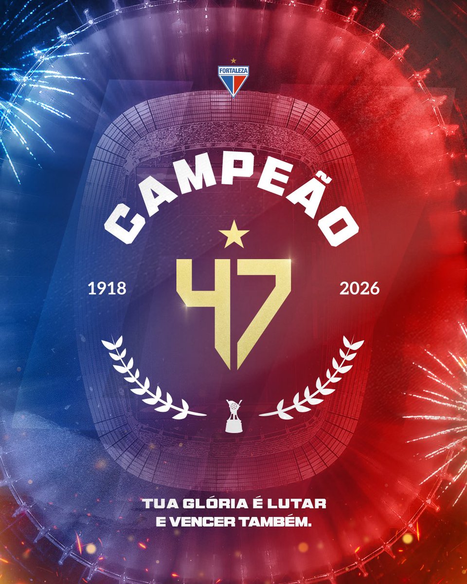 FortalezaEC's tweet photo. 47 TAÇAS CONQUISTADAS! 🏆🦁

#FortalezaEC #Cearense2026 https://t.co/qGH4L8ggOq