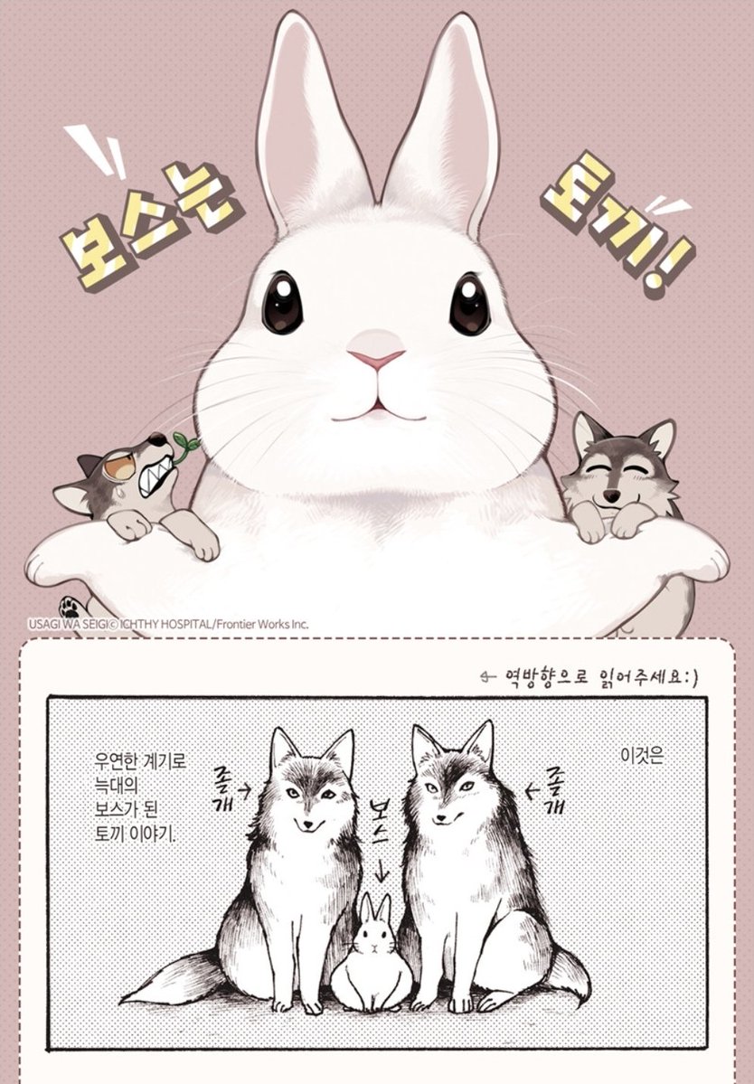 토끼를 좋아한다
귀여운 그림이 좋다
얼토당토않은 이야기를 봐도 글쿤한다
토끼에 대한 알고싶지 않은 모든 tmi까지 알고싶다
모르겟고 걍 귀여우면 장땡

이신분들께 추천합니다

서재에 1권이 잇길래(언제 산건지 모르겟음) 얼마전에 다시 봤는데 새침 토끼짤의 출처가 이 만화였음