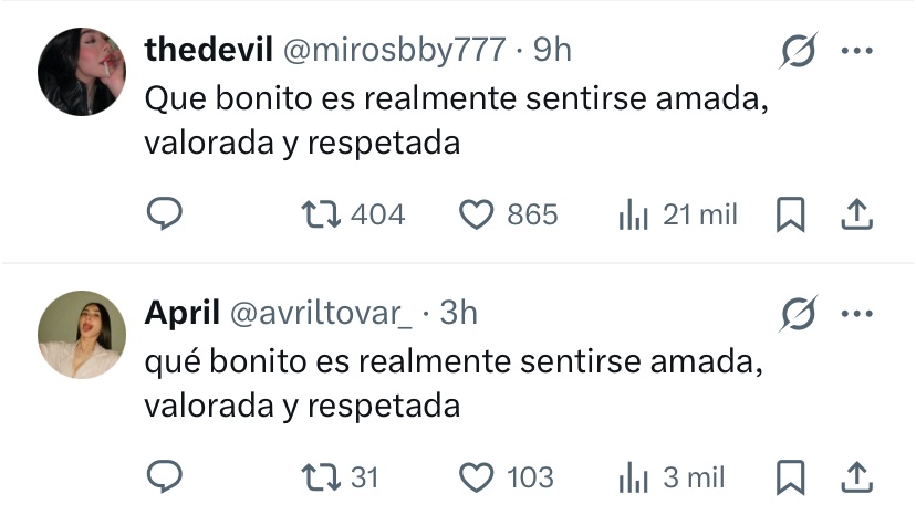 Que bonito es realmente sentirse amada, valorada y respetada
