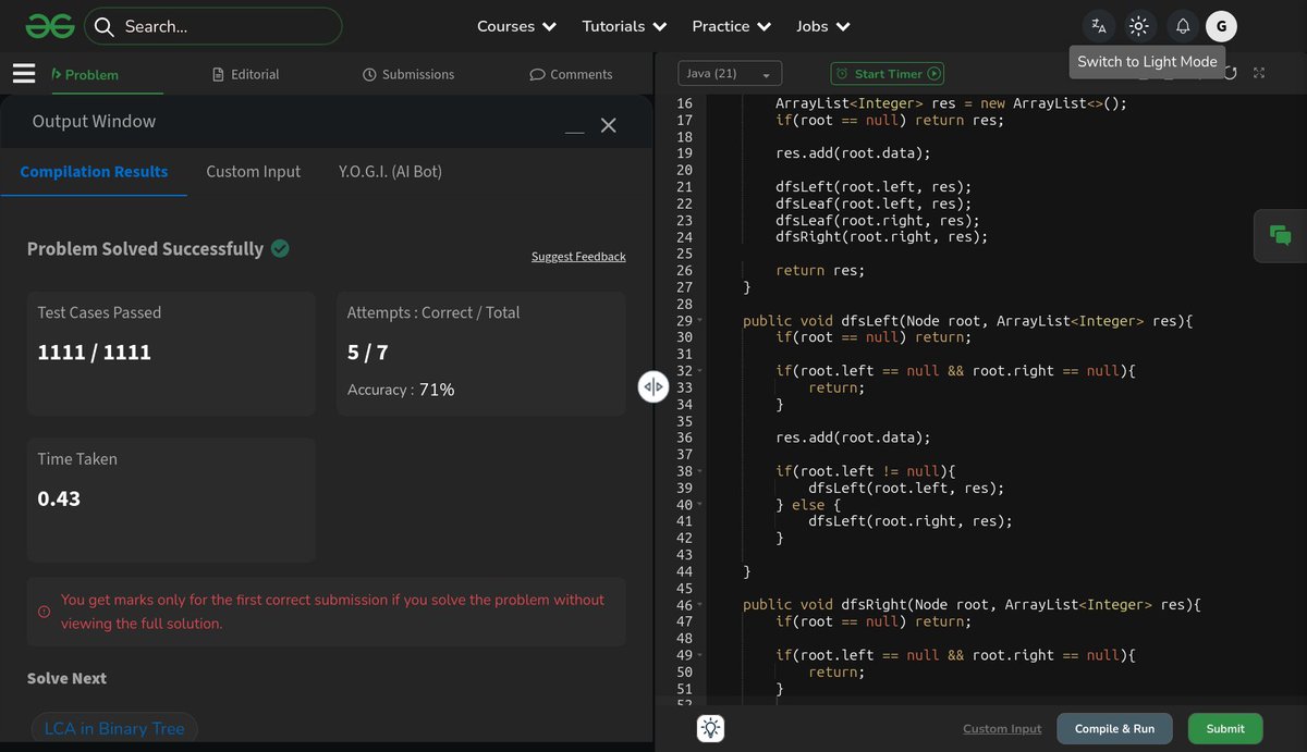 autodidact_nerd's tweet photo. Day 96: DSA Journey 🎯

- Maximum path sum
- Check if two trees are identical or not
- Zig Zag or Spiral Traversal
- Boundary Traversal

#SelfTaughtDev #LearnInPublic #100DaysOfCode #DSA https://t.co/MfJbxhY7gL