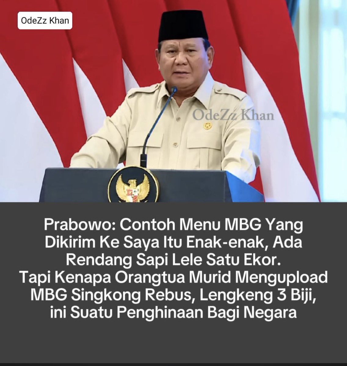 Apakah MBG lain yg untuk siswa dan lain untuk contoh ke Presi-den ?