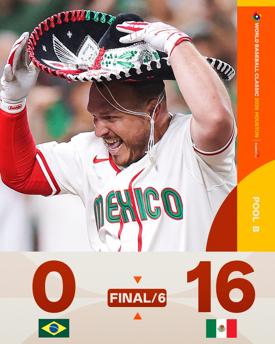 Team Mexico wins in dominant fashion to improve to 2-0 in Pool B! #WorldBaseballClassic