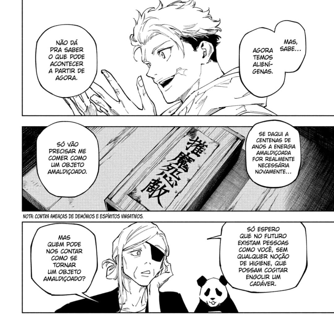 arlertiny's tweet image. "Quando morrer vou me tornar um objeto amaldiçoado", confesso que fiquei triste quando li essa parte porque significa que ele não vai poder descansar realmente quando morrer e encontrar seus amigos no pós-vida, mas é algo que ele +

#JujutsuKaisenModulo 
#Modulo25