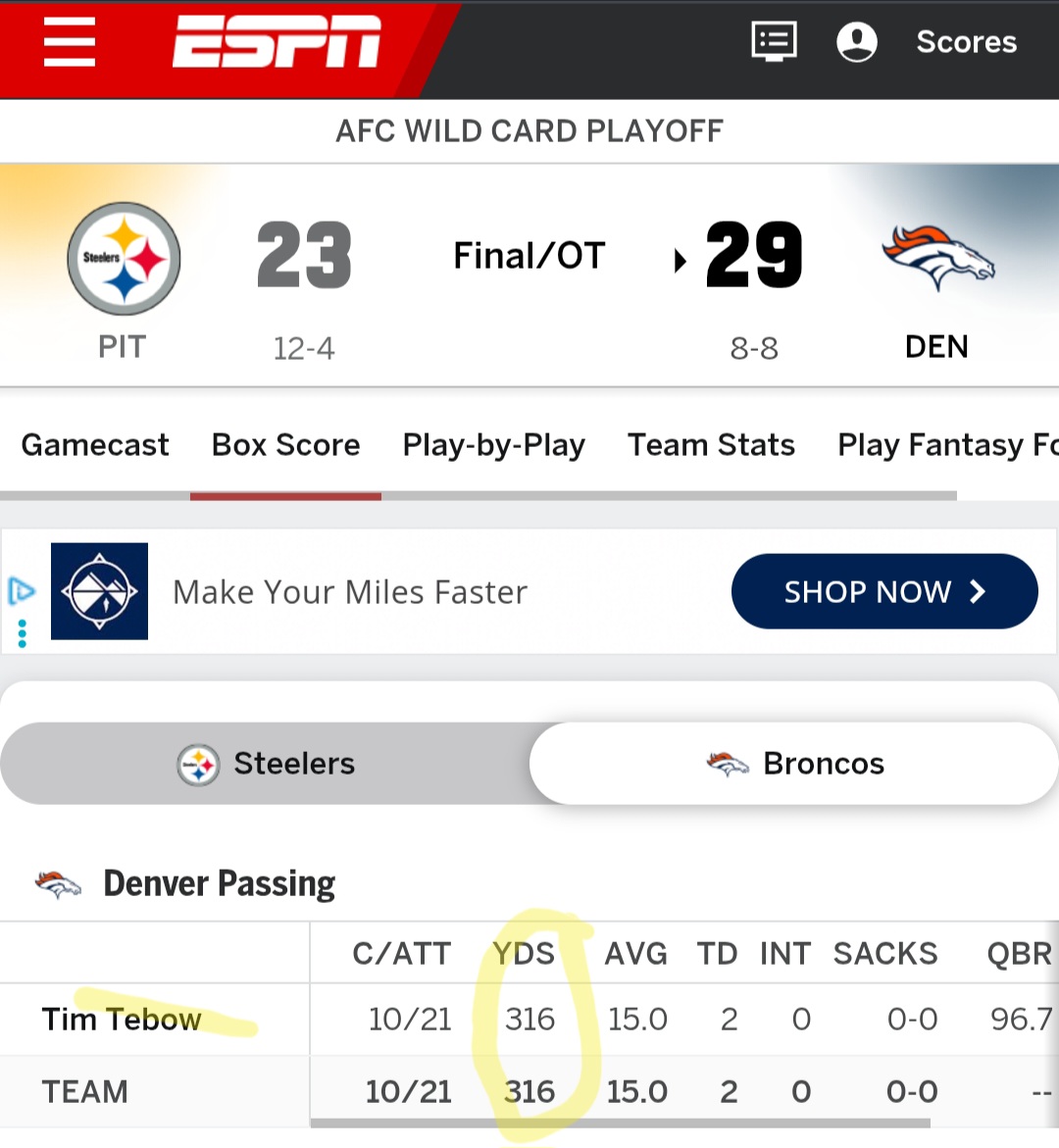 <a href="/dom_lucre/">Dom Lucre | Breaker of Narratives</a> The odds of this alignment happening purely by chance are astronomically low—like winning the lottery multiple times in a row low. We're talking multiple independent stats (316 yards passing, 31.6 ypc, 31.6 TV rating peak, 31:06 TOP, 3rd-and-16 INT, exact 3-year/316-week gaps)
