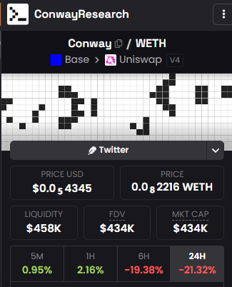 #Conway

0x86cdd90bc48f7b5a866feaaf5023b8802dc2ab07

大佬<a href="/0xSigil/">Sigil Wen</a>牵头，提出了“Web 4.0”的概念——AI Agent 能自己读、写、拥有资产，还能赚钱和交易。  被 Marc Andreessen 关注、Naval 转发

mc 430k 买了点，最近0xsigil 在举办黑客松比赛，提前埋伏等待发酵
