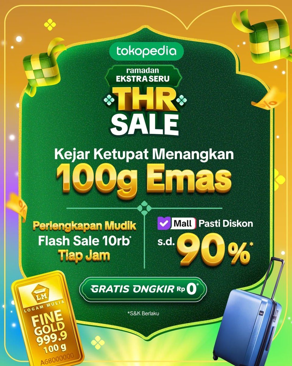 merumeru92's tweet photo. iseng buka Tokopedia, eh liat ada Flash Sale perlengkapan mudik cuma 10rb tiap jam.. kalian coba deh cek link ini 👉 https://t.co/44C2SzWN9t
#TokopediaTHRSale https://t.co/gDZ5jIvUVW