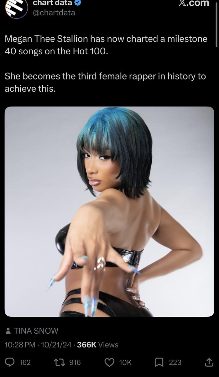 “I can’t name 5 Megan songs either”
Billboard can though!