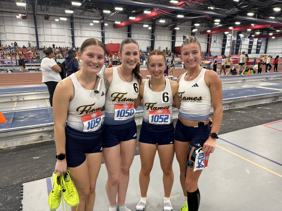 csm_XC's tweet photo. Same group, same result. Decided to repeat as NAIA All-Americans in the 4x800m relay. Go Flames! 🔥 @CSM_Flames https://t.co/NO6BEQX2WT