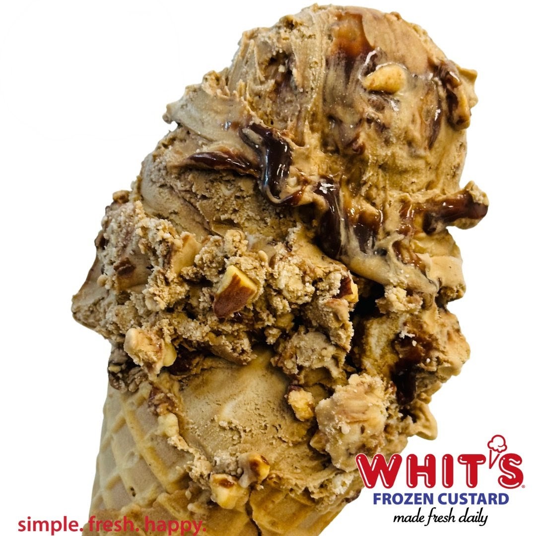 The flavor today is: MOCHA ALMOND FUDGE!

Mocha custard with fudge swirls and chopped almonds.