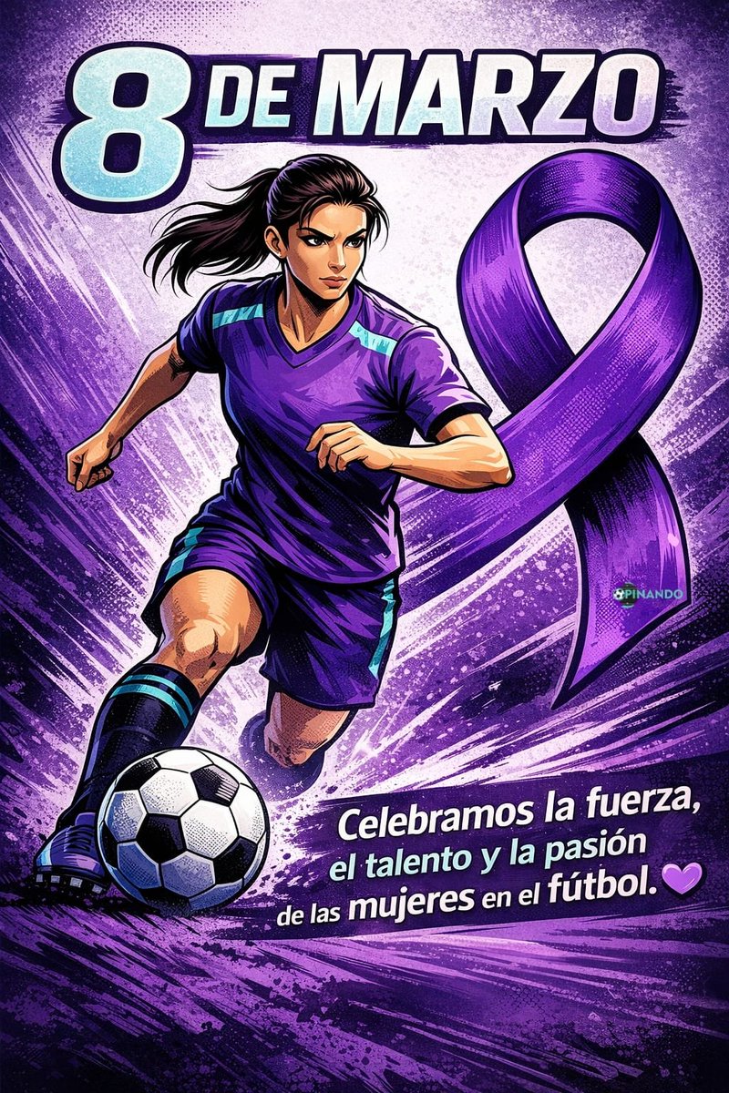 colaboradorasop's tweet photo. Hoy conmemoramos la fuerza, pasión y talento de las mujeres en el fútbol y en la vida. 💜⚽ #8M #DíaInternacionalDeLaMujer #FútbolFemenil #OpinandoDeFut https://t.co/OhQBWd3tLo