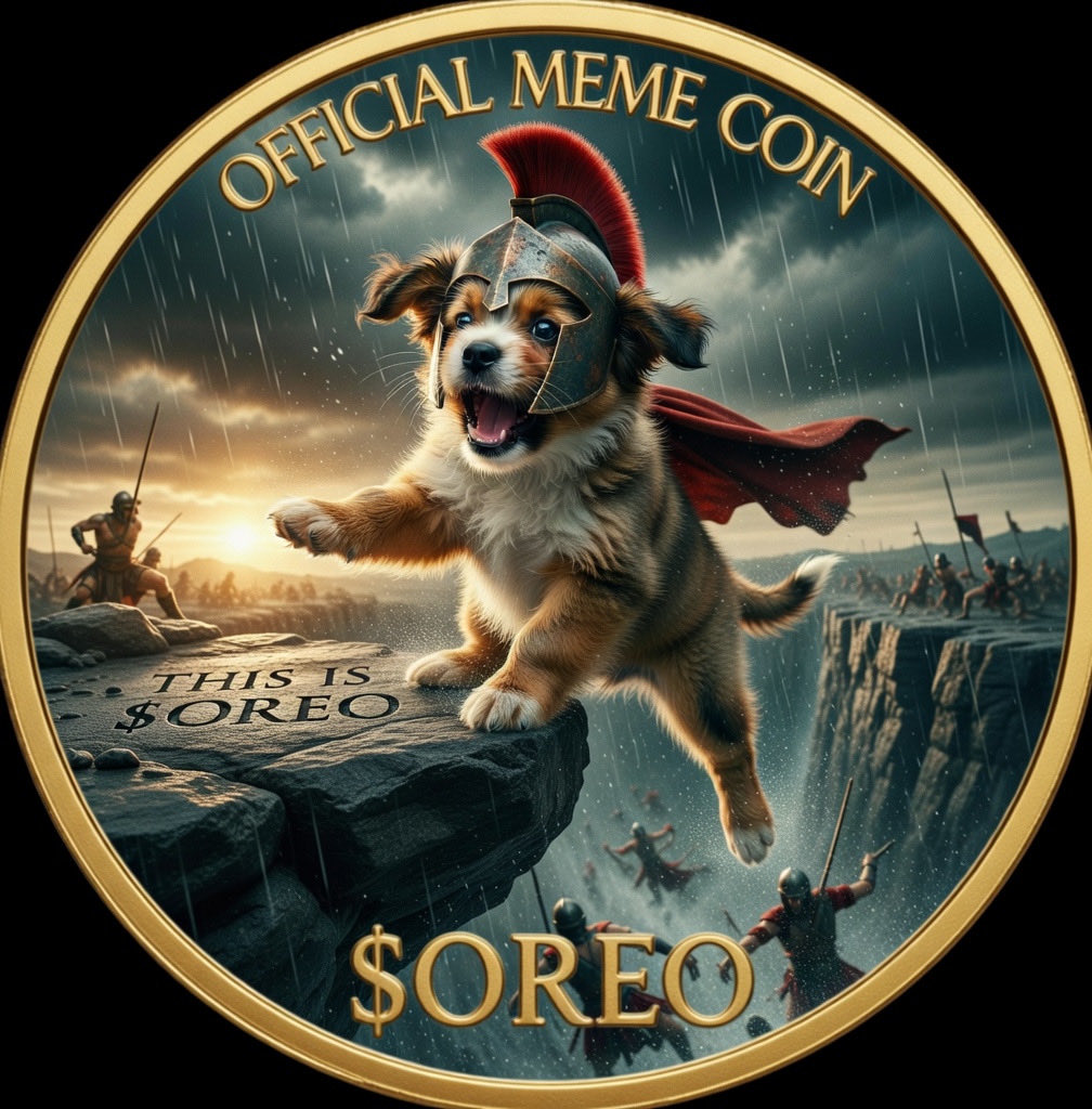 🚨 $OREO HAS ARRIVED — AND HE’S NOT HERE TO PLAY! 🐶⚔️🍪
This fluffy warrior pup just stormed the battlefield in full Spartan gear, cape flying, rain pouring, ready to conquer the memecoin trenches. No rugs, no retreat — just pure alpha fluff charging straight to the moon!
The