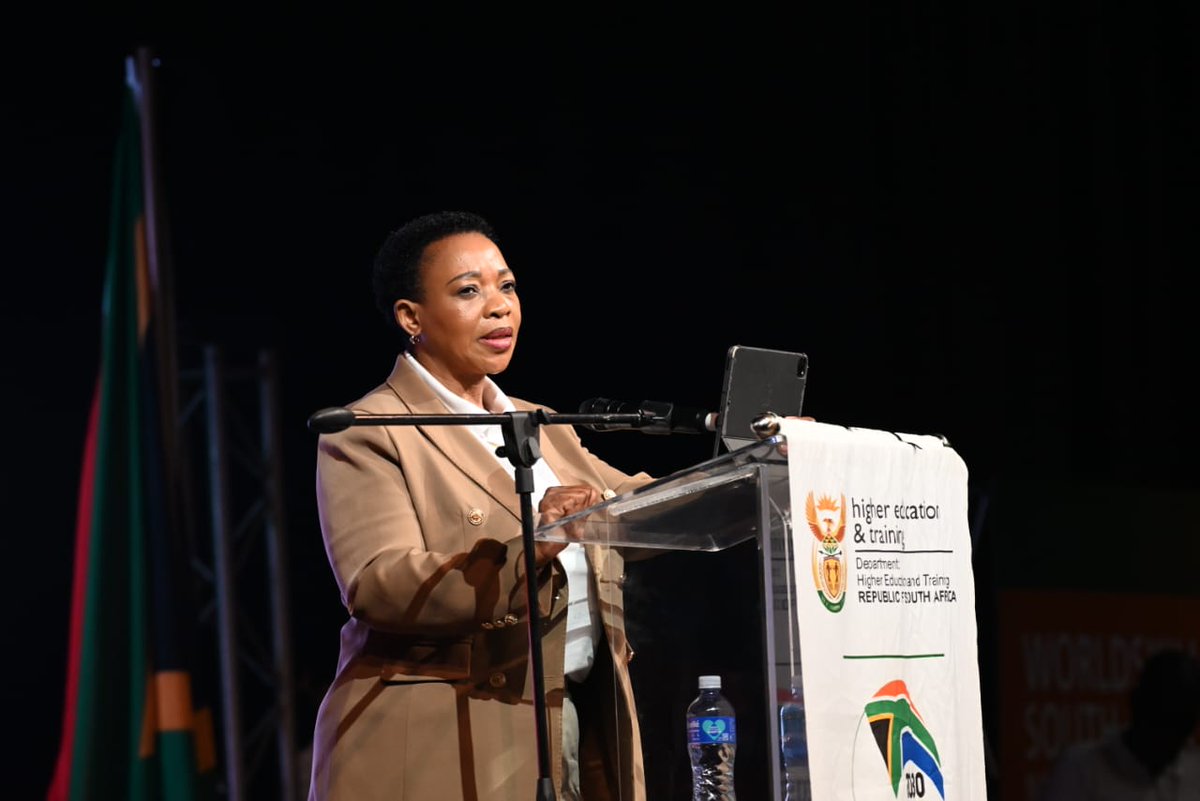 HigherEduGovZA's tweet photo. In her address Deputy Minister Dube-Ncube provided an overview of the competition journey, which began in 2024 with 1,512 applications from young South Africans eager to test their skills.
#WSZA2026 
#SkillsChangeLives 
#WorldSkillsZA https://t.co/31pR6m69FG