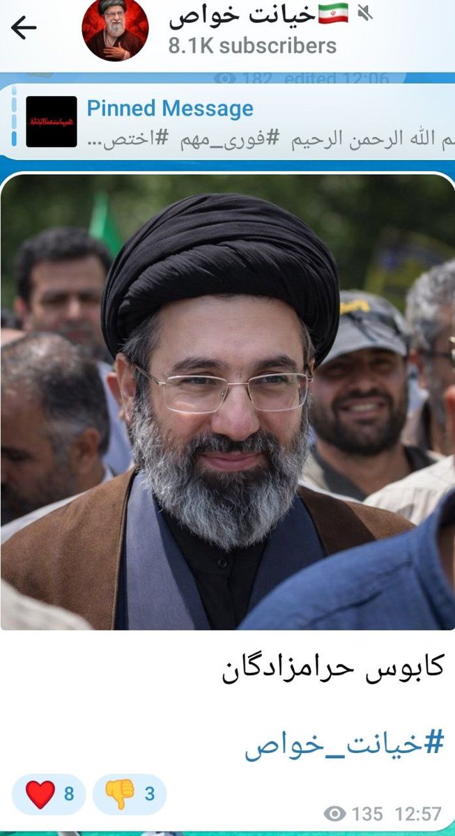 hadimehrane1's tweet photo. خب خیالم راحت شد 

همه نگرانی من این بود که جمهوری اسلامی کس دیگری رو برای رهبری انتخاب کنه اون وقت شاید ورق برمی‌گشت،  اما با اعلام رهبری مجتبی و همانطور که در  توییت قبل گفتم جمهوری اسلامی تیرخلاص رو به خودش زد و سقوط خودش رو رقم زد

مجتبی دزدی ، حرومزاده که بخش اعظمی از قتل‌ها و سرکوبها به  صورت چراغ خاموش توسط این شخص انجام میشد حالا رهبر شد ، کثیف‌تر قاتل‌تر و حرمزاده‌تر از پدرش 

پایان جمهوری اسلامی رسما رقم خورد