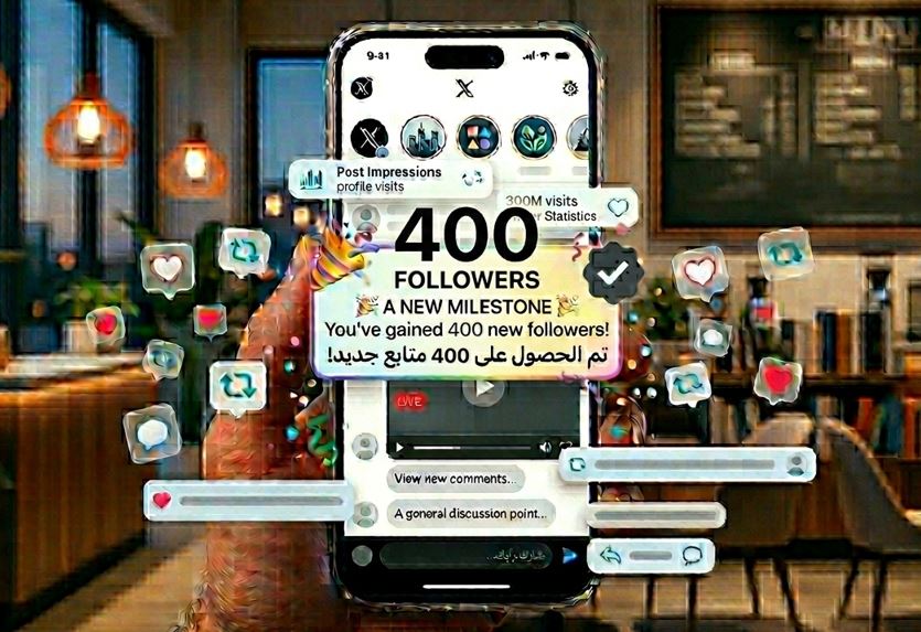 زيادة 400 متابع موثق

انطلقوا في الردود والتفاعل
كل رد يرفع نشاط حسابك ويقوي وصولك في منصة X 🚀

لا تفوت الفرصة لازم التفاعل المستمر
خل حسابك نشيط اليوم أكثر من أي وقت