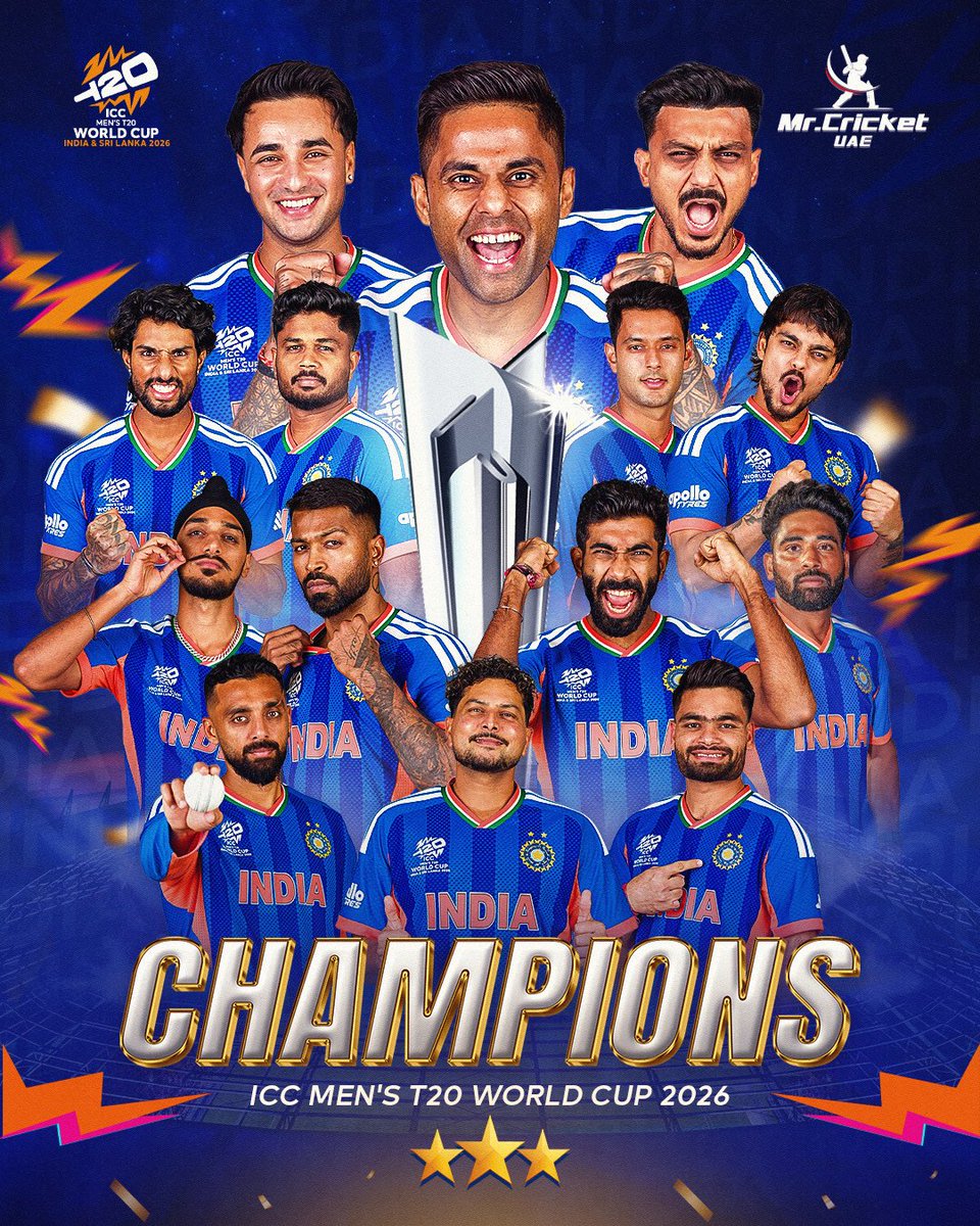 Yaduvanshi_75's tweet photo. Congratulations 🏏
#T20WorldCup2026final https://t.co/Q2OqYhd0E9