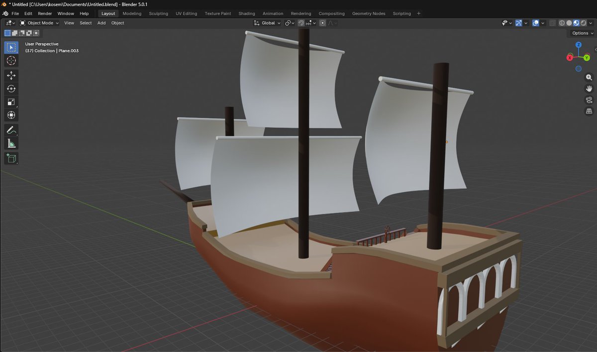 ChickenSamuraiR's tweet photo. 3rd day of designing my pirate ship🏴‍☠️

海賊船作り始めて3日目🏴‍☠️

#Pirate #gamedev  #blender #ゲーム制作  #海賊王 https://t.co/rL5PpBP8fN