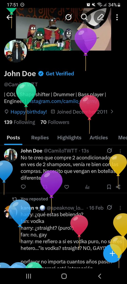 John Doe tweet media