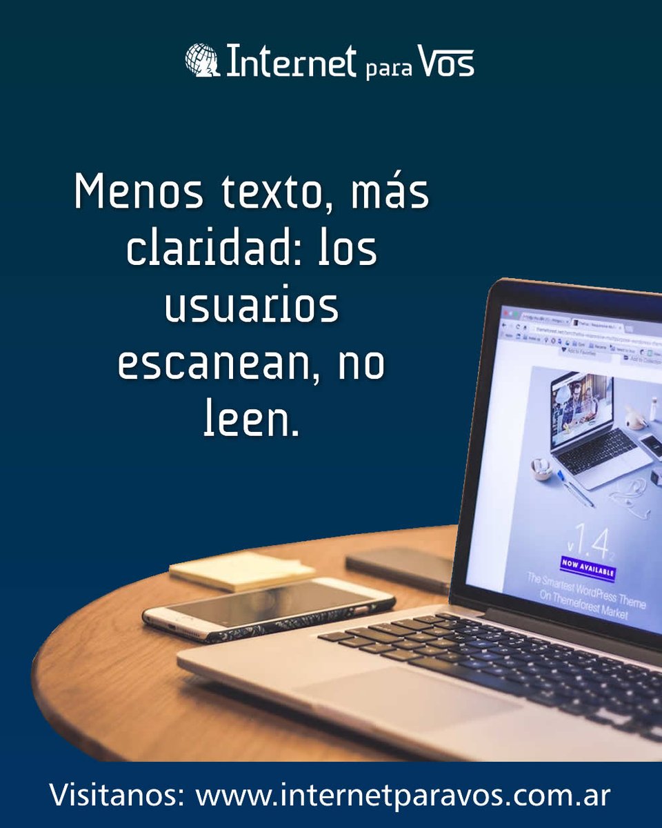 ixvos's tweet photo. Menos texto, más claridad: los usuarios escanean, no leen.
#responsivedesign #tipsdiseñoweb #microtipsweb #diseñowebinteligente #internetparavos https://t.co/uwVgPKXuDe