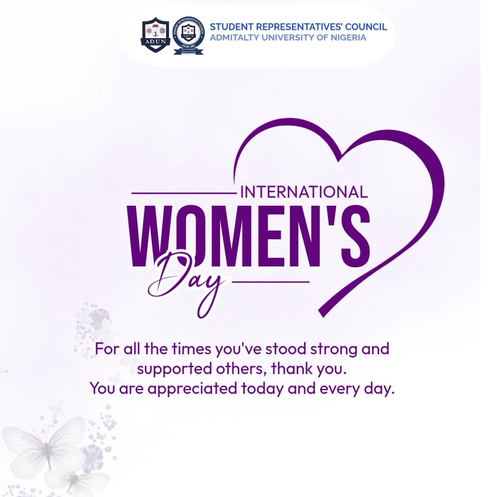 adun_src's tweet photo. Happy International Women’s Day! 💜

Today we celebrate the strength, resilience, and achievements of women everywhere. https://t.co/ocxavTwoMr