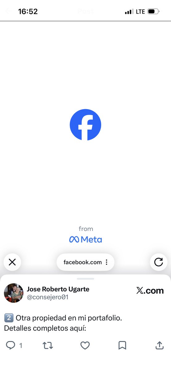 fjdubon's tweet photo. @consejero01 Revisá los links o tu configuración de privacidad, quise entrar a curiosear y solo me muestra el logo de Facebook https://t.co/fGk5j23wpZ