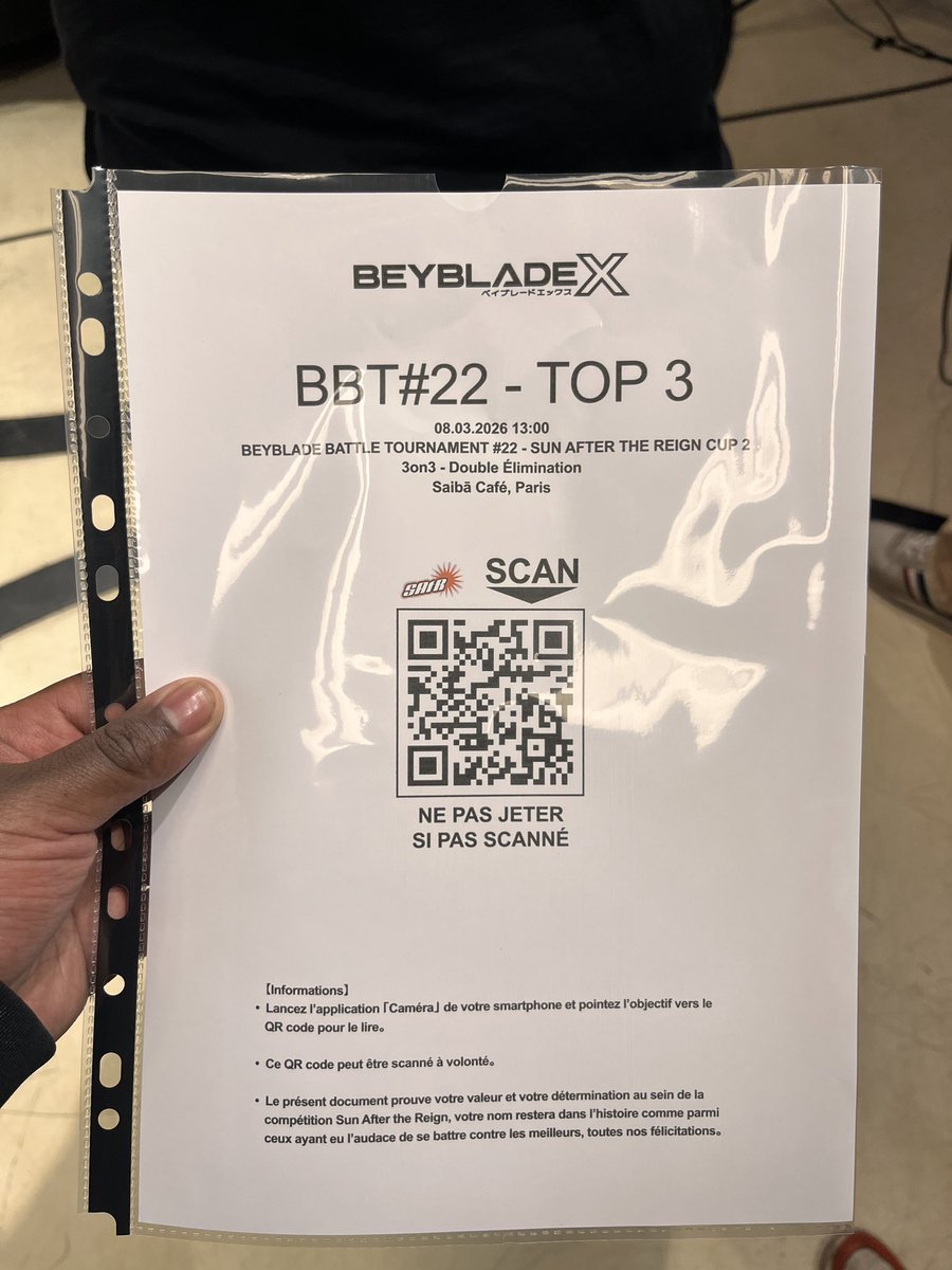 🏴󠁧󠁢󠁥󠁮󠁧󠁿3RD PLACE for this BBT#22 at <a href="/SunAfterTheBey/">Sun After the Reign - Beyblade</a> today, i’m really proud of my performance ! 🔥

Now i’ll Wait for the All-Stars Tournament! 🤞🏾👀

🇫🇷 3ème place pour ce BBT#22, j’suis vraiment fier de ma performance aujourd’hui ! 

Plus qu’à attendre le All-Stars… 🤞🏾👀