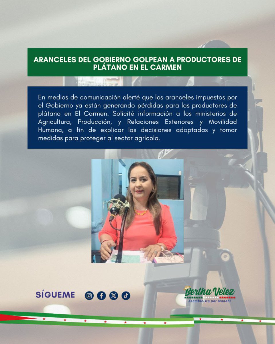 BERTHAVELEZ's tweet image. 📌 Esta semana seguimos defendiendo al Ecuador desde la Asamblea Nacional.

Presentamos demandas de inconstitucionalidad contra la Ley Minera y la Ley de los #GAD, alertamos sobre el impacto de los aranceles del Gobierno en los productores de plátano de El Carmen y enfrentamos