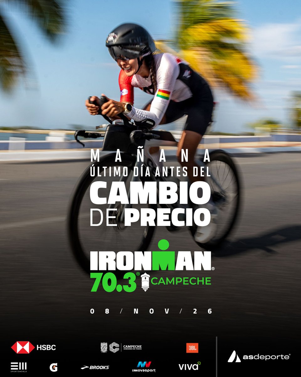 Mañana cambia el precio del IRONMAN 70.3 Campeche. Cuando sabes que quieres estar en la línea de salida, lo aseguras desde hoy.

Regístrate al precio actual. ➡️ hubs.ly/Q045W0Vx0 ​

#ironman #ironman703campeche #ironmanmexico