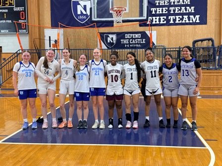 HarveySchoolNY's tweet photo. Big shout-out to Harvey senior Peyton Forde, No.10, who joined her fellow NEPSGBA Class C West All-Stars Sunday for a game vs. the East stars in Dedham, MA. Peyton tallied 18 points in the exhibition. Congrats, Peyton! #harveypride @HarveyLZ @ChrisDelCampo1  @StephenHaynes4 https://t.co/rxGJS3NU3k