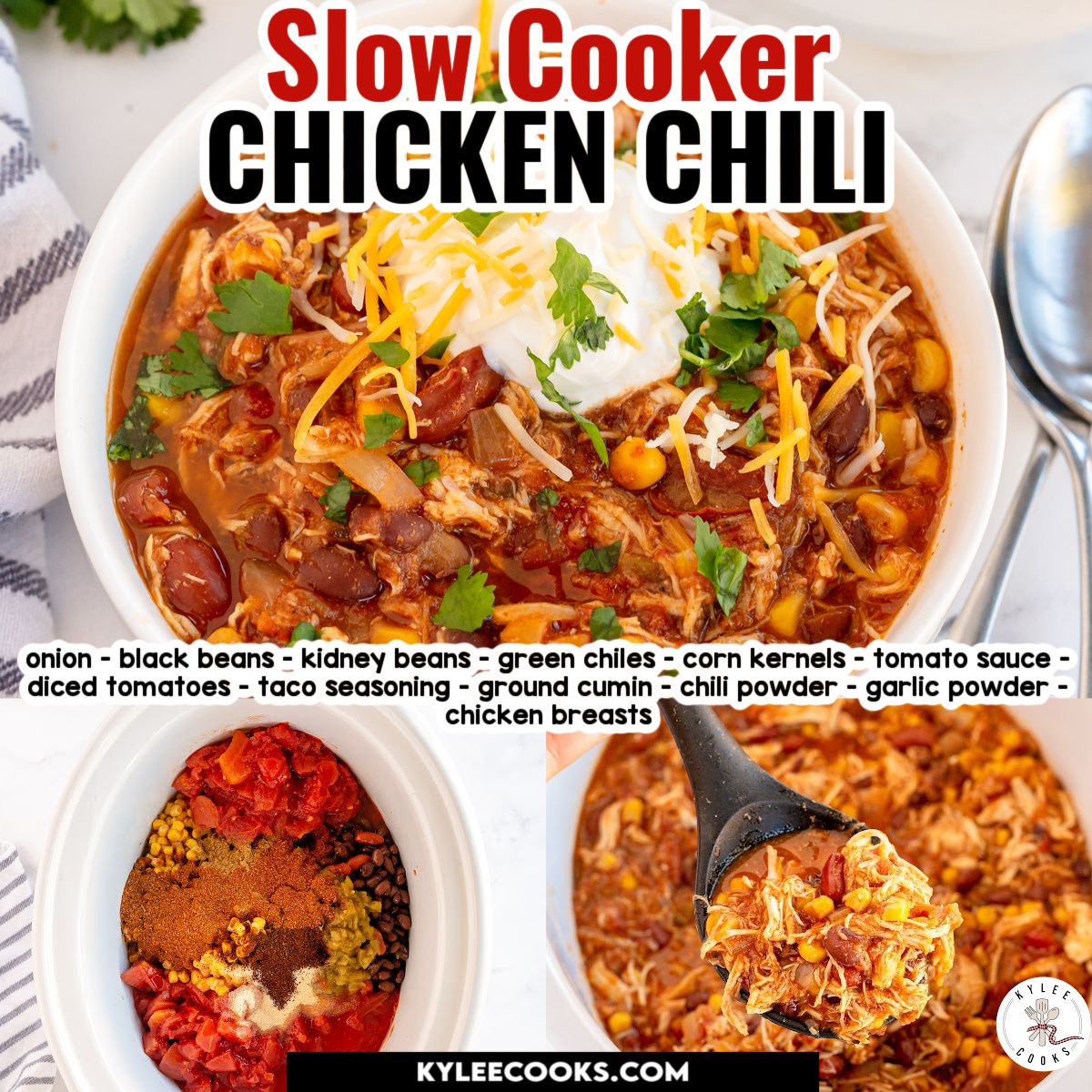 kyleecooks's tweet image. Easy slow cooker dinner tonight: Crockpot Chicken Chili with tender chicken, beans, and warm spices simmered low and slow. #slowcooker #chili #kyleecooks Crockpot Chicken Chili kyleecooks.com/crockpot-chick…