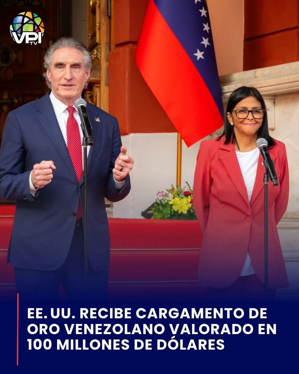 El gringo Doug Burgum llegó hace tres días y ya recibió su primer cargamento de oro valorado en la bicoca de $100.000.000 millones de dólares... 
Mientras tanto, el pueblo venezolano sigue recibiendo una pensión de 0,20 centavos de dólar. 
¡Malaya sea!