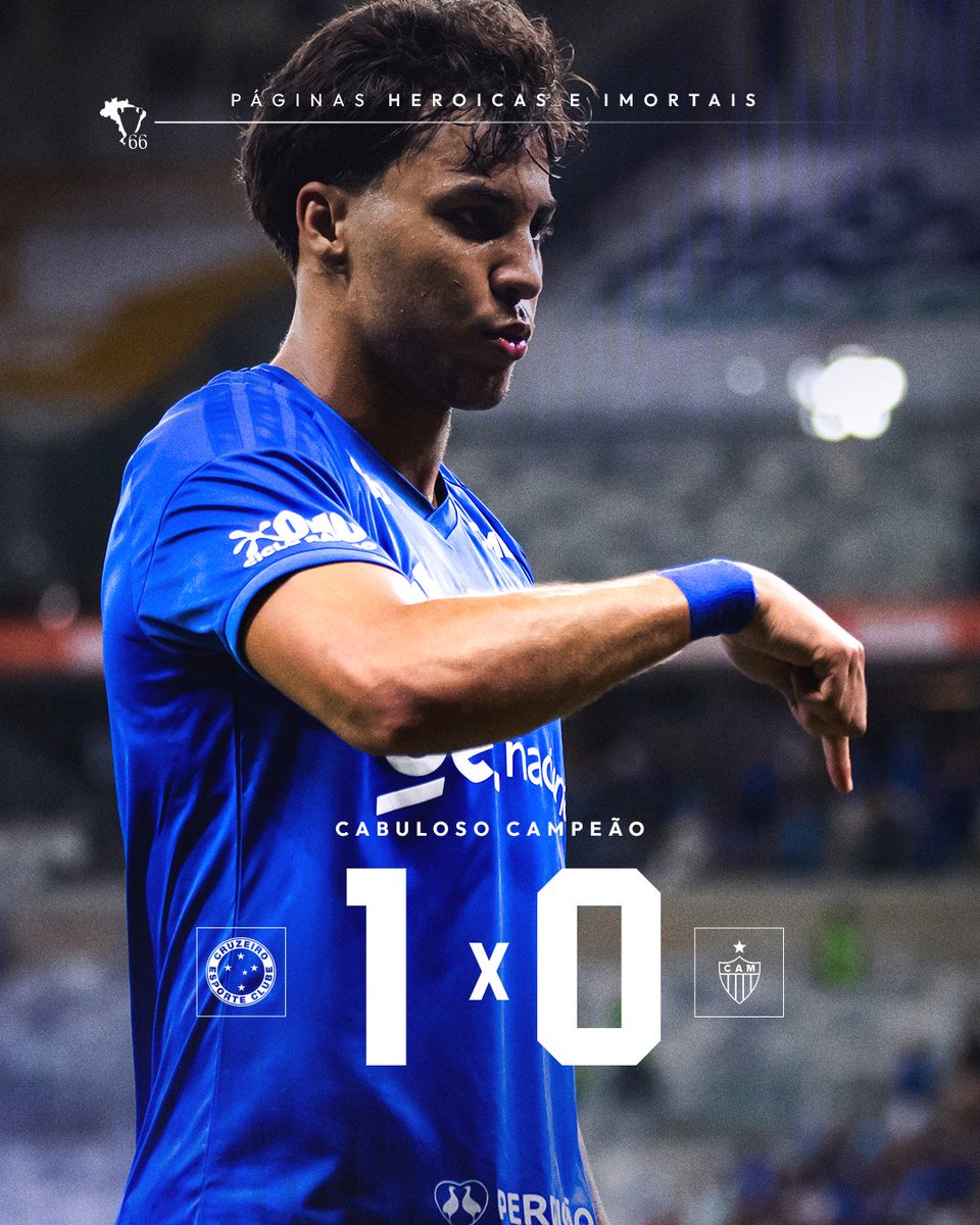 🕘 Fim de jogo e O CRUZEIRO ESPORTE CLUBE É CAMPEÃO MINEIRO!!!!!!! 🏆

COM VITÓRIA DENTRO E FORA DE CAMPO, O CABULOSO CONQUISTA A TAÇA!!!! VAMOOOSSSS!!! 🦊💙

⚽ KAIO JORGE MARCOU O GOL CELESTE!!!

🔷 #CRUxCAM | 1-0 | #GrandeCampeão