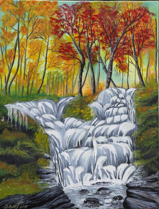 Gudriniece's tweet photo. Art of the Day! "Autumn Cascade". Buy at: https://t.co/N9M20dj8kk https://t.co/kBbHvV2EKo
