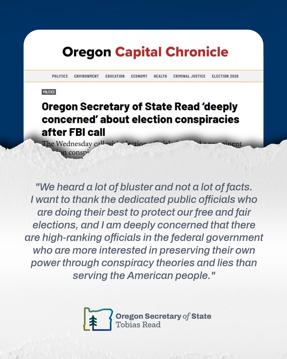 Secretary of State Tobias Read tweet media