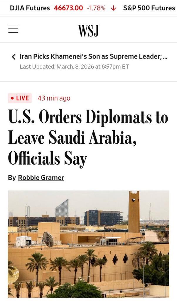 MOSCOW_EN's tweet image. 🚨‼️🔥#Important:

The New York Times, citing current and former US officials:

The US State Department has ordered American staff and diplomats in Saudi Arabia to leave the country amid escalating tensions with Iran.