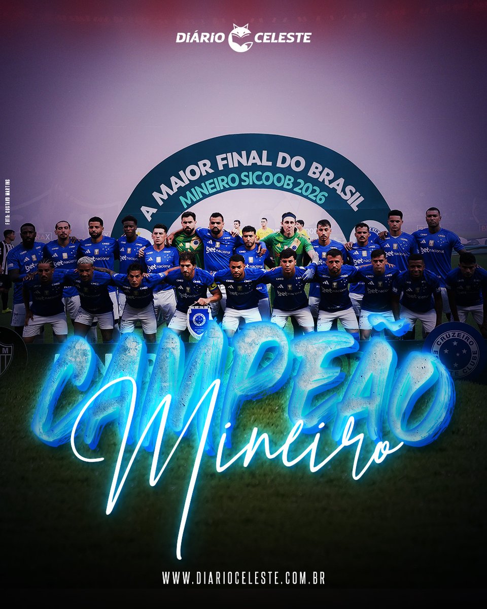 DiarioCeleste's tweet photo. CRUZEIRO É CAMPEÃO MINEIRO DE 2026, ESTAMOS DE VOLTA! https://t.co/6c9Sb6mCs9