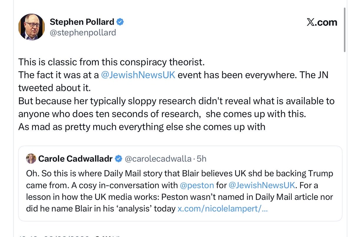 That  ‘mad’ ‘conspiracy theorist’ slur against at one of the few journalists to actually have exposed a real conspiracy — Russian interference and big tech social media engineering — doesn’t work so well 8 years on.

It’s an attempt to silence genuine public interest journalism