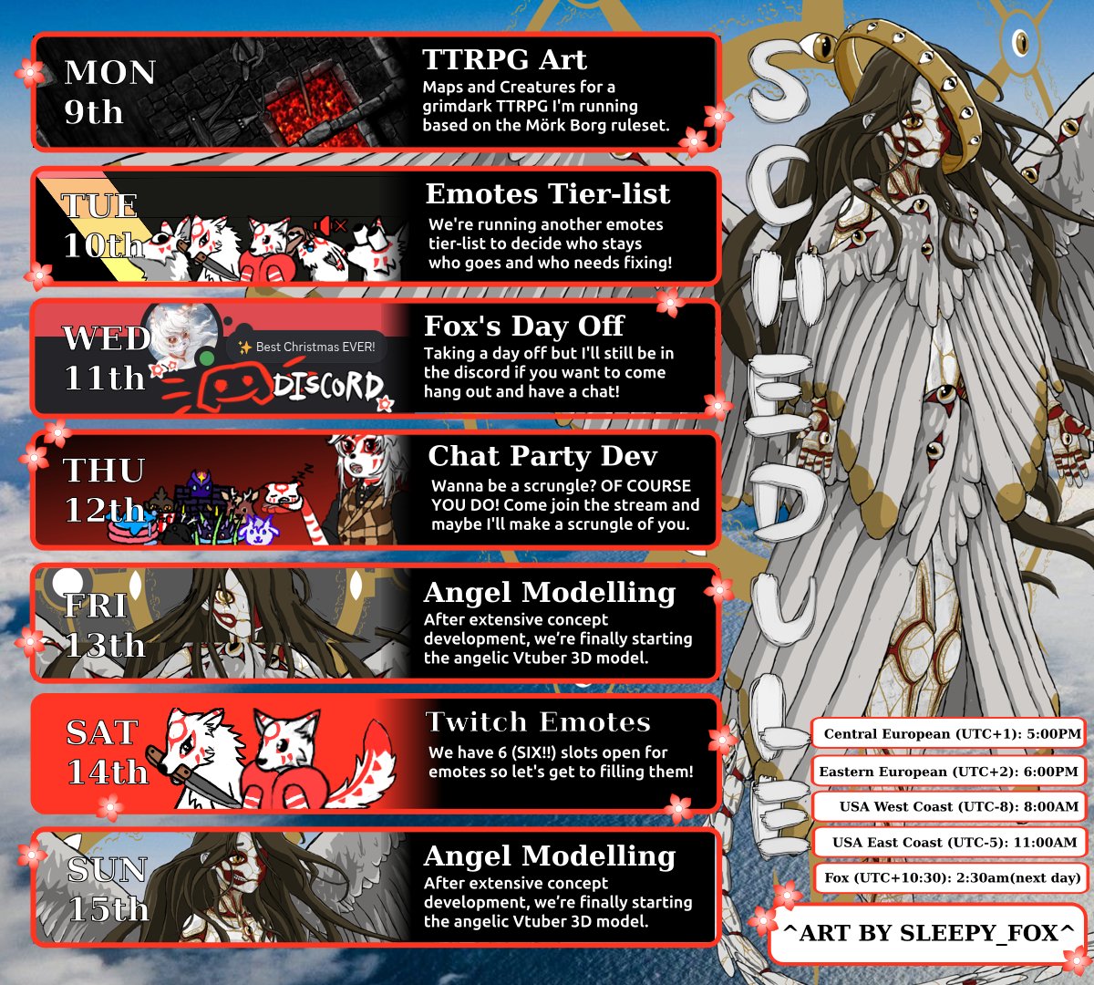 Sleepy_Fox_3D's tweet photo. New stream schedule lets goooooooo! https://t.co/r4eeCnpF9F