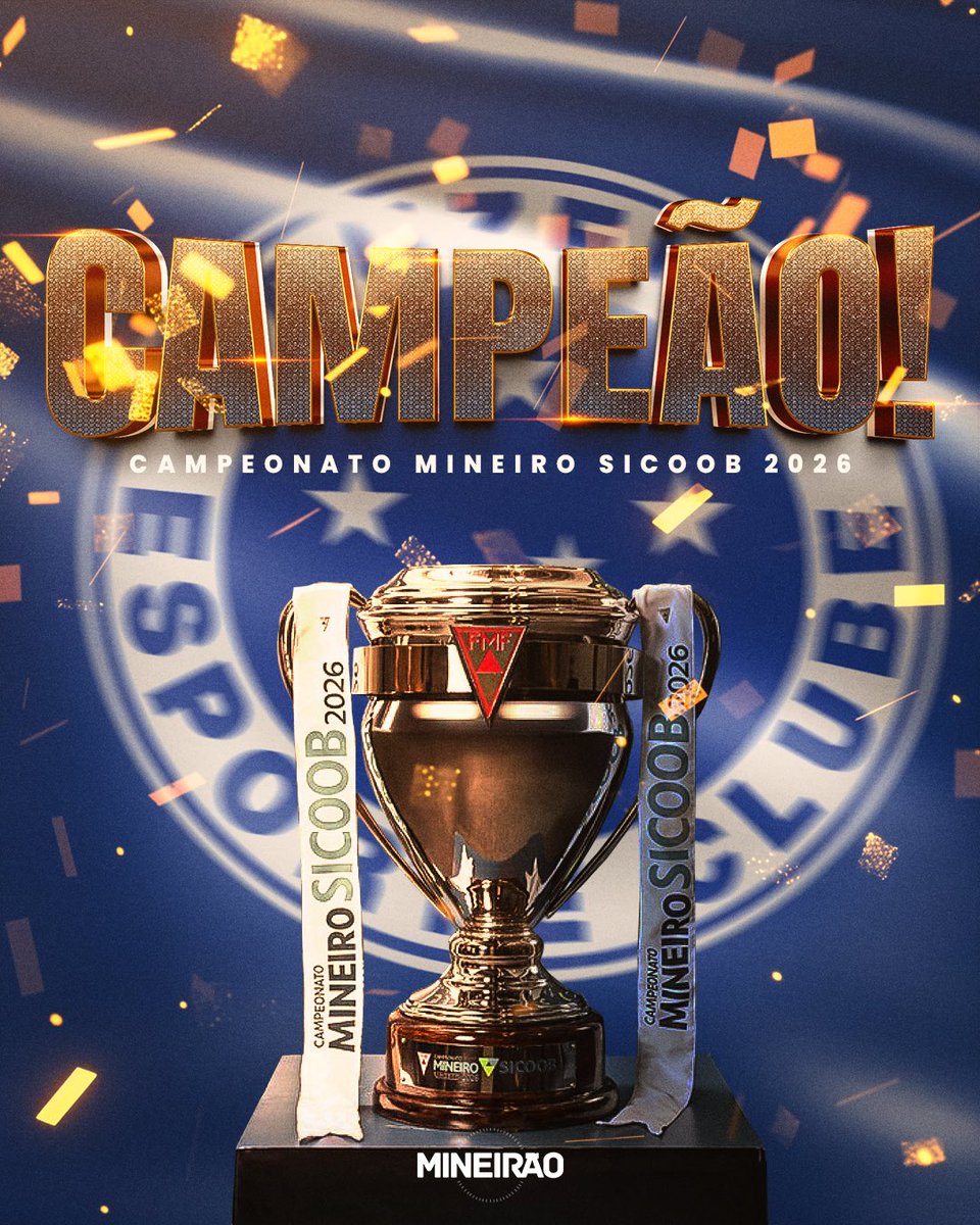 Mineirao's tweet photo. O CRUZEIRO É O CAMPEÃO DO MINEIRO SICOOB 2026!

COMEMORA, NAÇÃO AZUL! https://t.co/LJnOQyotW9