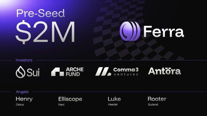 Nhớ farm airdrop <a href="/ferra_protocol/">Ferra</a> ,kèo còn khá sớm nhé ae

Funding 2M USD (pre-seed)
Backer: Sui, Arche Fund, Comma3, Antara
Stage: early, ít người làm
Ferra build Liquidity Layer + Social DEX trên Sui.

Cách tham gia (2 phút):
Vào:
 ferra.ag
Connect ví Sui