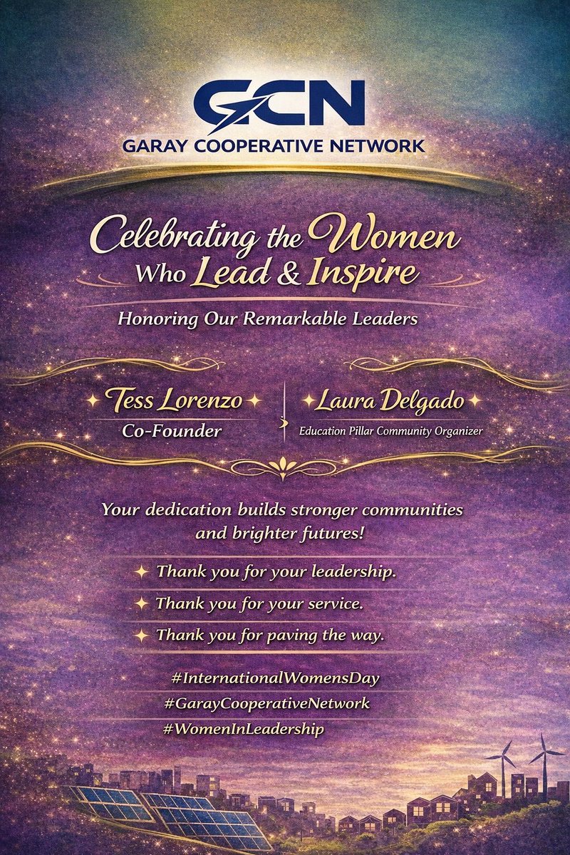 FSC_DavidS's tweet photo. Today we honor the women who lead with vision, strength, and heart.

A special recognition to our leaders:
✨ Tess Lorenzo — Co-Founder
✨ Laura Delgado — Education Pillar Community Organizer

Thank you for building stronger communities and brighter futures.
Encan
#InternationalWomensDay
#GarayCooperativeNetwork
#WomenInLeadership