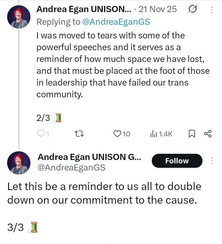 FFesterbragne's tweet photo. @unisontheunion Egan is another posturing performative politician who is now behind the curve.

Those who believe in everything believe in nothing. Focus on the day job.

FACTS.

1. There are 2 sexes.
2. No one can change sex.
3. All people are equal.

#1000RapesADayUK
#Unison
#RealityDeniers https://t.co/3iaUGLK9GM
