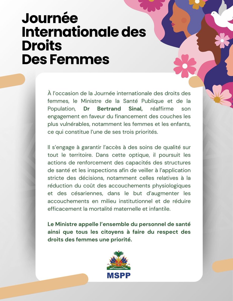 MINISTÈRE DE LA SANTÉ PUBLIQUE ET DE LA POPULATION tweet media