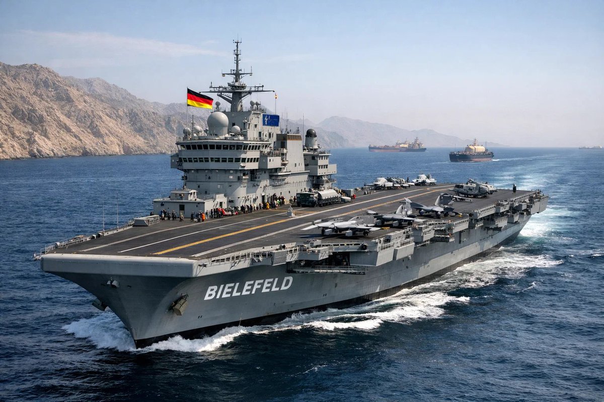 BREAKING 

German Aircraft Carrier Bielefeld is about to be deployed to the Persian Gulf