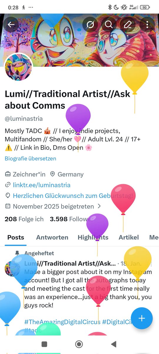 WOAH! I DIDN'T KNOW TWITTER DOES THAT! What a joyful thing to see, I reached unc status. I'm 25 now holy hell. (I woke up at midnight with the most terrible stomach pain ever...happy birthday to me I guess haha)
