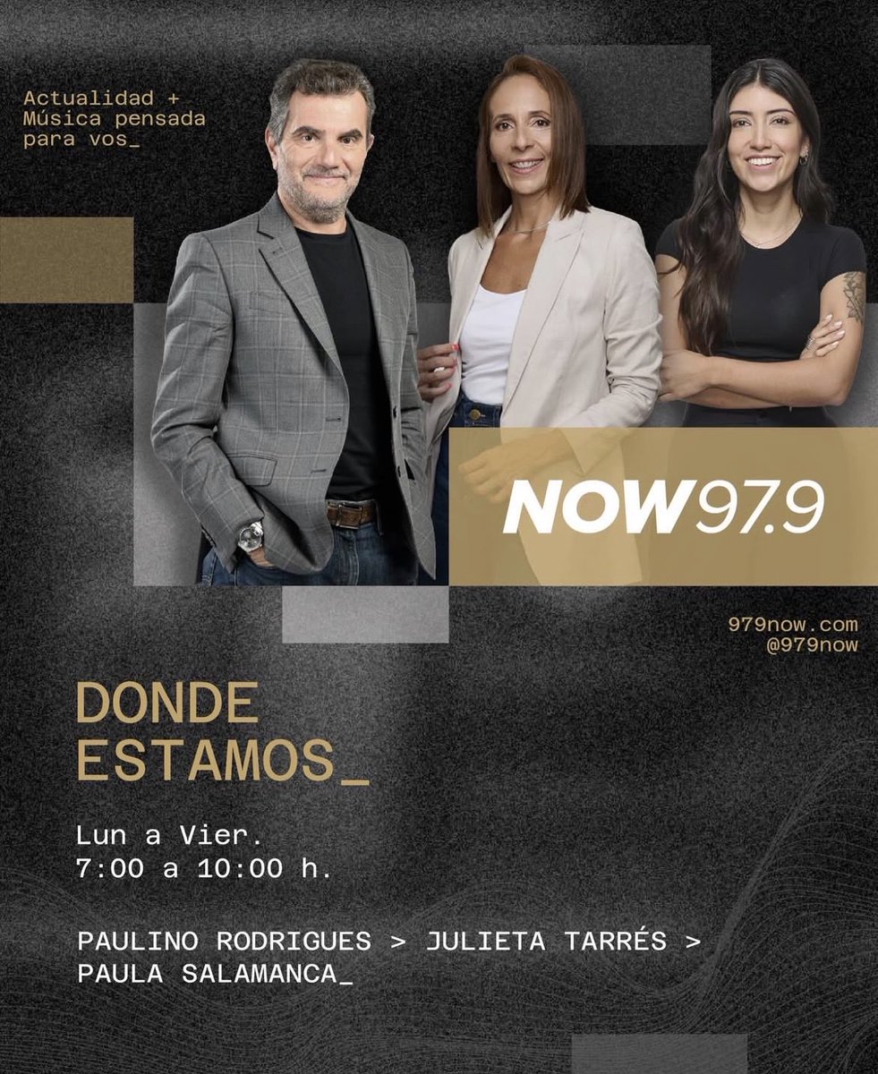 #Radio #Now 97.9 
Después de 6 años vuelvo a la radio. Con la pasión de siempre, un gran equipo y buena música para empezar juntos el día… Los esperamos… 979now.com Seguinos