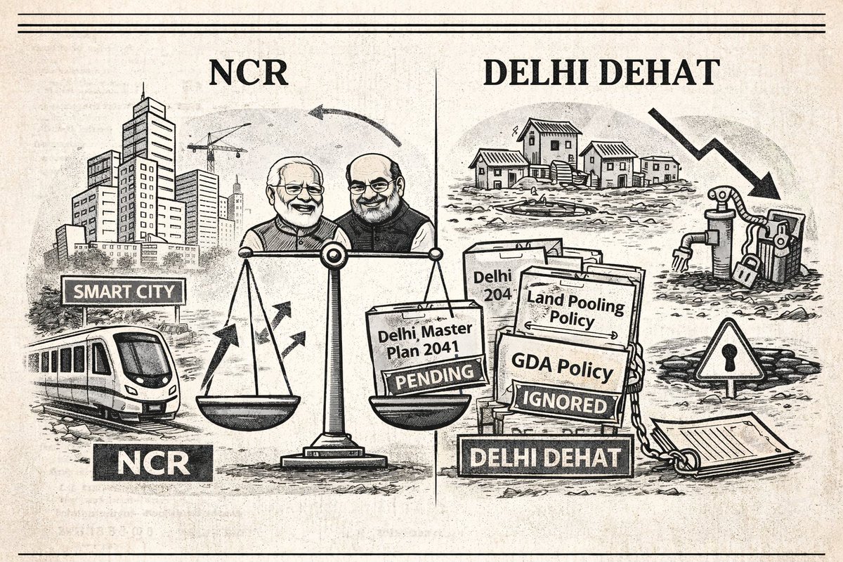 <a href="/narendramodi/">Narendra Modi</a> <a href="/AmitShah/">Amit Shah</a>
<a href="/mlkhattar/">Manohar Lal</a> <a href="/LtGovDelhi/">LG Delhi</a>
<a href="/gupta_rekha/">Rekha Gupta</a>
दिल्ली देश की छवि है—
तो #दिल्ली के विकास हेतु ये महत्वपूर्ण मुद्दे कब तक #मोदीसरकार की उदासीनता का शिकार रहेंगे ?
❌ Delhi Master Plan 2041
❌ Land Pooling Reforms 
❌ GDA Policy
❌ Agriculture Circle Rate &amp; Mutation