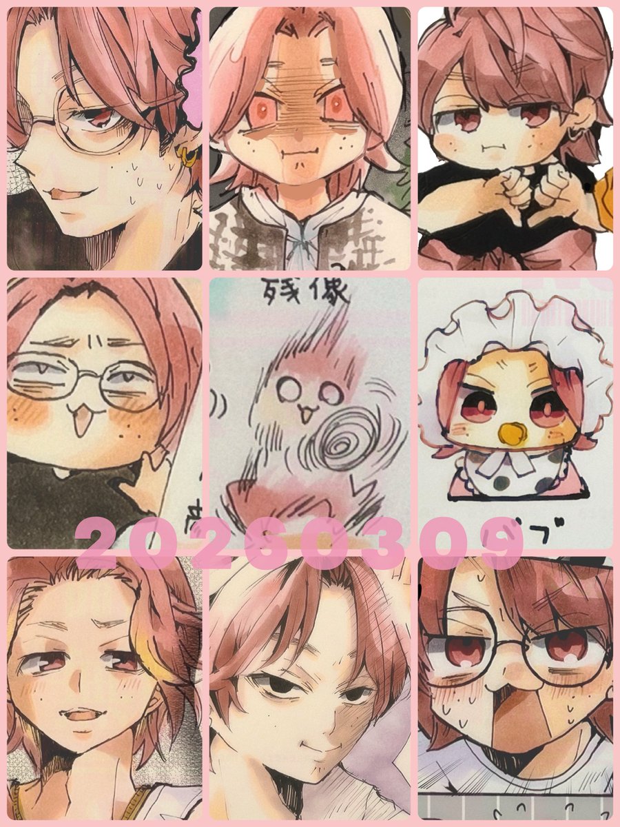 今年の #さくの日 🌸去年1年間もさっくんいっぱい描いた~~~(:◉ω