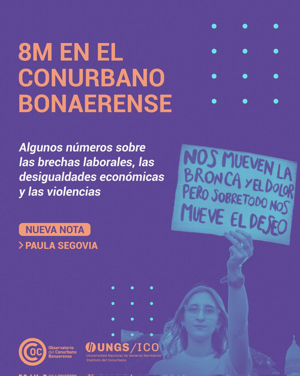 ¿Sabías que en el conurbano bonaerense las mujeres trabajan casi 3 horas más por día que los varones? 🕒

En su última nota, Paula Segovia ,del Observatorio del Conurbano, desglosa las brechas de género en nuestro territorio

🔗bit.ly/4lisaEz