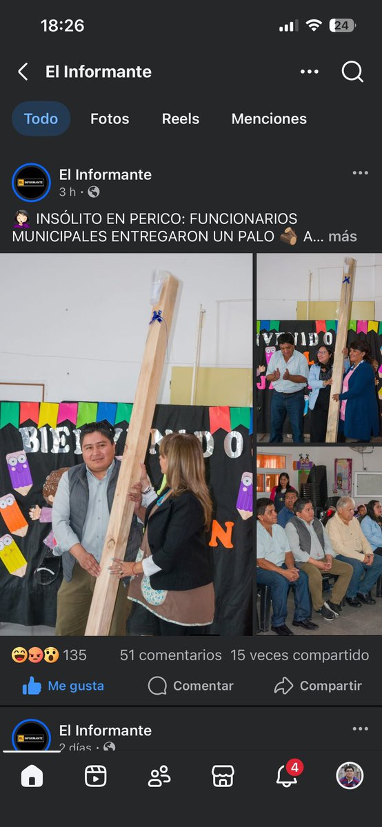 jujuysincontext's tweet photo. En Perico hicieron un acto para regalar un palo que sirve para medir cuánto llueve. A este paso en una semana capaz descubren el fuego. https://t.co/fQw1BpGKY9