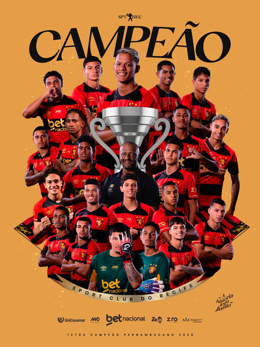 DoentesPFutebol's tweet photo. Pernambuco tem dono e ele se chama Sport Clube do Recife! 🔴⚫️🦁

O Colossal Leão da Ilha conquistou seu 46ª título do Campeonato Pernambucano, o quarto seguido. Gigante!

Hoje foi diante do Náutico. Empatou na ida na Ilha do Retiro por 3x3, mas massacrou o rival, na volta e no Estadio dos Aflitos, por 3x0.

(Agora com as duas artes dos campeões😉)